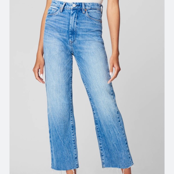 Blank Nyc The Baxter Ribcage Straight Leg Jeans 28 Womens Wide High Rise Raw Hem